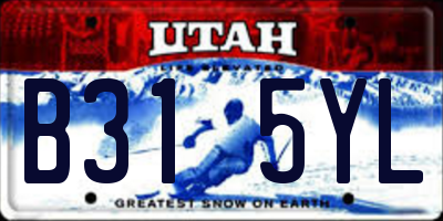 UT license plate B315YL