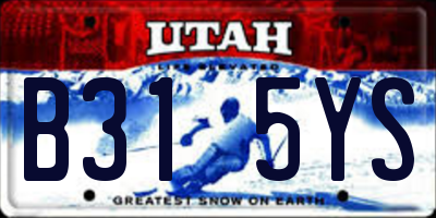 UT license plate B315YS
