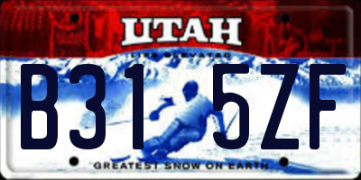 UT license plate B315ZF