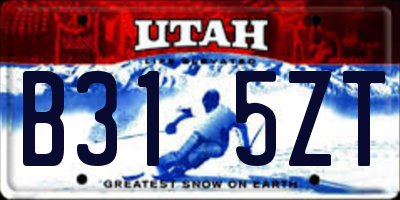 UT license plate B315ZT