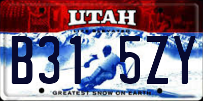 UT license plate B315ZY