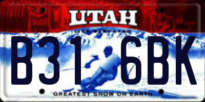 UT license plate B316BK