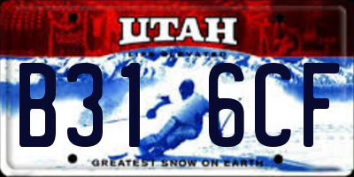 UT license plate B316CF