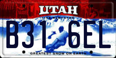 UT license plate B316EL