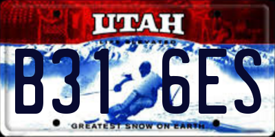 UT license plate B316ES