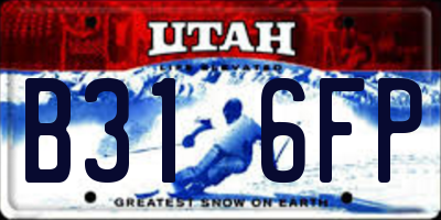 UT license plate B316FP