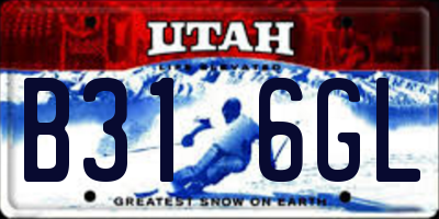 UT license plate B316GL