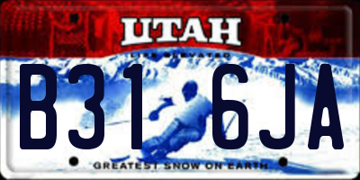 UT license plate B316JA