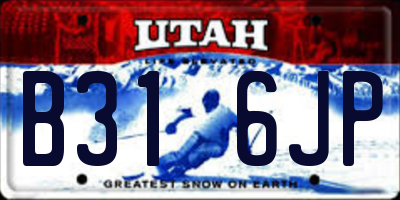 UT license plate B316JP