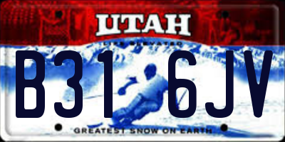 UT license plate B316JV