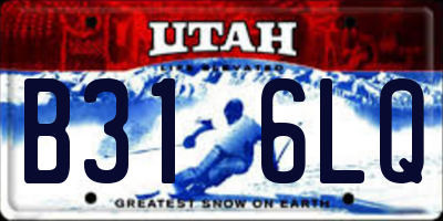 UT license plate B316LQ