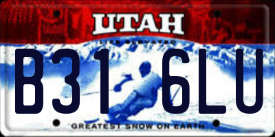 UT license plate B316LU