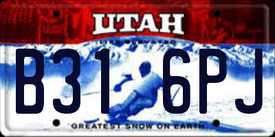 UT license plate B316PJ