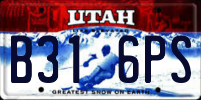 UT license plate B316PS