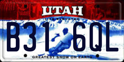 UT license plate B316QL