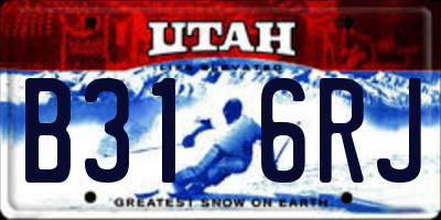 UT license plate B316RJ