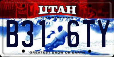 UT license plate B316TY