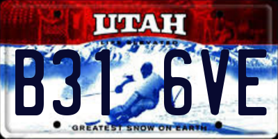 UT license plate B316VE