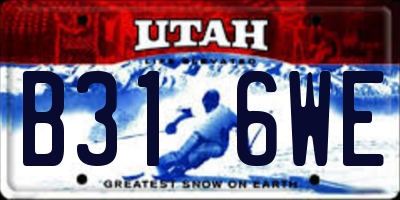 UT license plate B316WE