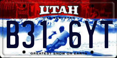 UT license plate B316YT