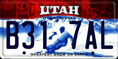 UT license plate B317AL