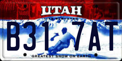 UT license plate B317AT