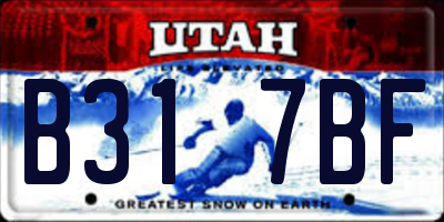 UT license plate B317BF