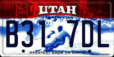 UT license plate B317DL