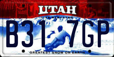UT license plate B317GP
