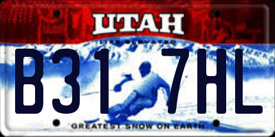 UT license plate B317HL