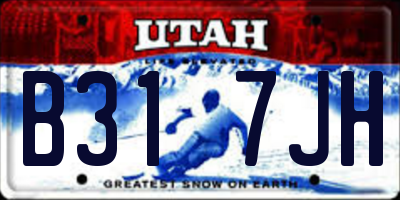 UT license plate B317JH