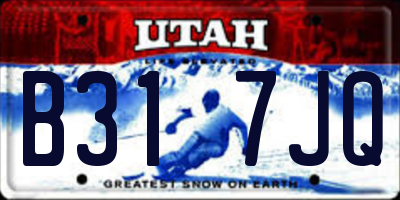 UT license plate B317JQ