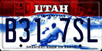 UT license plate B317SL
