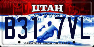 UT license plate B317VL