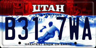 UT license plate B317WA