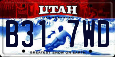 UT license plate B317WD