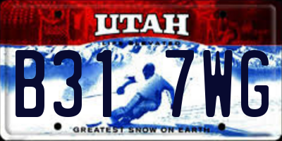 UT license plate B317WG