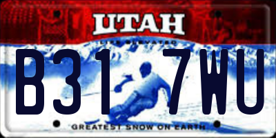 UT license plate B317WU
