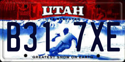 UT license plate B317XE