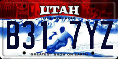 UT license plate B317YZ
