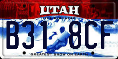 UT license plate B318CF