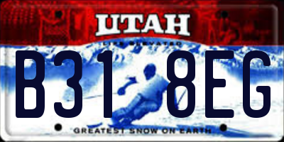 UT license plate B318EG