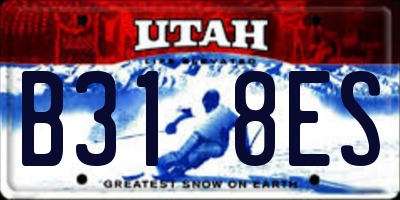 UT license plate B318ES