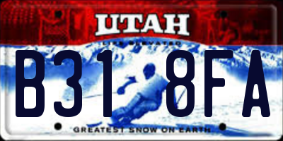 UT license plate B318FA