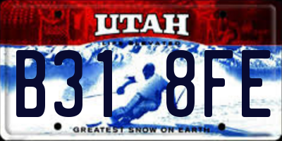 UT license plate B318FE