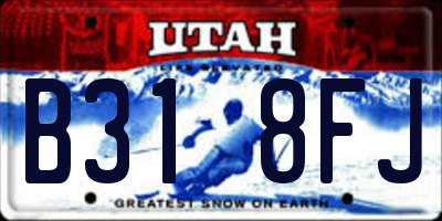 UT license plate B318FJ