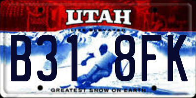 UT license plate B318FK