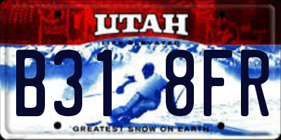 UT license plate B318FR