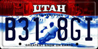 UT license plate B318GI