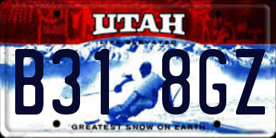 UT license plate B318GZ